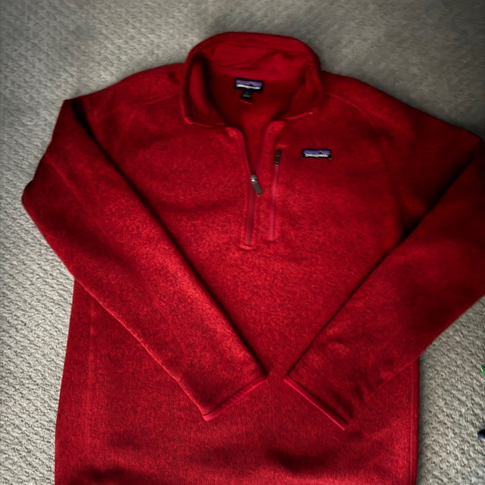 Patagonia Men's Zip-Up Better Sweater in Heather Red